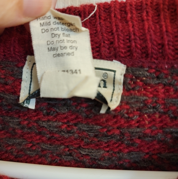 Vintage LL Bean Red Birdseye Sweater Men's Size XL Norway Wool Blend - Picture 6 of 6